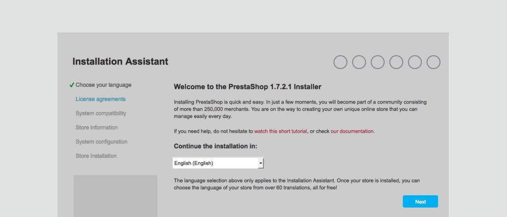 Select Language - How To Install Prestashop On Your Server